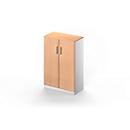 Schäfer Shop Genius Vleugeldeurkast TETRIS SOLID, 3 ordnerhoogten, B 800 x H 1170 mm, 2 legborden, beuken/blank aluminium