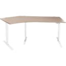 Schäfer Shop Genius Winkelschreibtisch AERO FLEX, elektrisch höhenverstellbar, 135° Winkel rechts, B 2165 mm, Eiche/weiß + Memorypanel