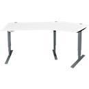 Schäfer Shop Genius Winkelschreibtisch AERO FLEX, elektrisch höhenverstellbar, 135° Winkel rechts, B 2165 mm, weiß/anthrazit + Memorypanel