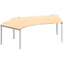 Schäfer Shop Genius Winkelschreibtisch MODENA FLEX 135°, Ansatz links, B 2165 mm, Ahorn