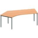 Schäfer Shop Genius Winkelschreibtisch MODENA FLEX 135°, Ansatz links, Buche/anthrazit