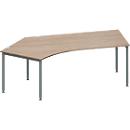 Schäfer Shop Genius Winkelschreibtisch MODENA FLEX 135°, Ansatz links, Eiche/anthrazit