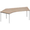 Schäfer Shop Genius Winkelschreibtisch MODENA FLEX 135°, Ansatz links, Eiche/weißaluminium