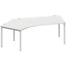 Schäfer Shop Genius Winkelschreibtisch MODENA FLEX 135°, Ansatz links, lichtgrau 