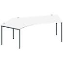 Schäfer Shop Genius Winkelschreibtisch MODENA FLEX 135°, Ansatz links, weiß/anthrazit