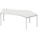 Schäfer Shop Genius Winkelschreibtisch MODENA FLEX 135°, Ansatz rechts, lichtgrau 