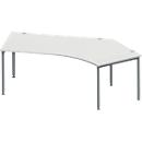 Schäfer Shop Genius Winkelschreibtisch MODENA FLEX 135°, Ansatz rechts, lichtgrau/anthrazit