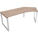 Schäfer Shop Genius Winkelschreibtisch MODENA FLEX, 135°, Bügelfuß, Ansatz rechts, B 2165 mm, Eiche-Dekor