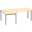 Schäfer Shop Genius Winkelschreibtisch MODENA FLEX 90°, Ansatz links, B 2000 mm, Ahorn/anthrazit