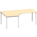 Schäfer Shop Genius Winkelschreibtisch MODENA FLEX 90°, Ansatz links, B 2000 mm, Ahorn