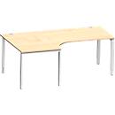 Schäfer Shop Genius Winkelschreibtisch MODENA FLEX 90°,Ansatz links, B 2000 mm, Ahorn