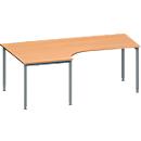 Schäfer Shop Genius Winkelschreibtisch MODENA FLEX 90°, Ansatz links, B 2000 mm, Buche/anthrazit