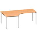 Schäfer Shop Genius Winkelschreibtisch MODENA FLEX 90°, Ansatz links, B 2000 mm, Buche