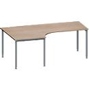 Schäfer Shop Genius Winkelschreibtisch MODENA FLEX 90°, Ansatz links, B 2000 mm, Eiche/anthrazit