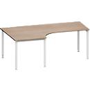 Schäfer Shop Genius Winkelschreibtisch MODENA FLEX 90°, Ansatz links, B 2000 mm, Eiche