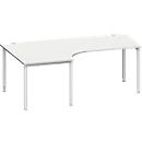 Schäfer Shop Genius Winkelschreibtisch MODENA FLEX 90°, Ansatz links, B 2000 mm, lichtgrau 