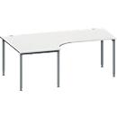 Schäfer Shop Genius Winkelschreibtisch MODENA FLEX 90°, Ansatz links, B 2000 mm, lichtgrau/anthrazit