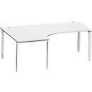 Schäfer Shop Genius Winkelschreibtisch MODENA FLEX 90°,Ansatz links, B 2000 mm, lichtgrau