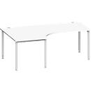 Schäfer Shop Genius Winkelschreibtisch MODENA FLEX 90°, Ansatz links, B 2000 mm, weiß