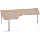 Schäfer Shop Genius Winkelschreibtisch MODENA FLEX 90°, Ansatz links, C-Fuß-Rundrohr, B 2000 mm,Eiche-Dekor/weißalu