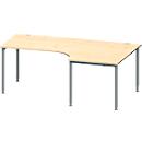 Schäfer Shop Genius Winkelschreibtisch MODENA FLEX 90°, Ansatz rechts, B 2000 mm, Ahorn/anthrazit