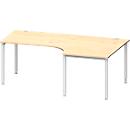 Schäfer Shop Genius Winkelschreibtisch MODENA FLEX 90°, Ansatz rechts, B 2000 mm, Ahorn
