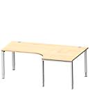 Schäfer Shop Genius Winkelschreibtisch MODENA FLEX 90°,Ansatz rechts, B 2000 mm, Ahorn