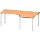 Schäfer Shop Genius Winkelschreibtisch MODENA FLEX 90°, Ansatz rechts, B 2000 mm, Buche