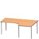 Schäfer Shop Genius Winkelschreibtisch MODENA FLEX 90°,Ansatz rechts, B 2000 mm, Buche