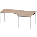 Schäfer Shop Genius Winkelschreibtisch MODENA FLEX 90°, Ansatz rechts, B 2000 mm, Eiche