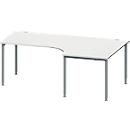 Schäfer Shop Genius Winkelschreibtisch MODENA FLEX 90°, Ansatz rechts, B 2000 mm, lichtgrau/anthrazit