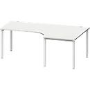 Schäfer Shop Genius Winkelschreibtisch MODENA FLEX 90°, Ansatz rechts, B 2000 mm, lichtgrau