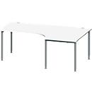 Schäfer Shop Genius Winkelschreibtisch MODENA FLEX 90°, Ansatz rechts, B 2000 mm, weiß/anthrazit