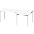 Schäfer Shop Genius Winkelschreibtisch MODENA FLEX 90°, Ansatz rechts, B 2000 mm, weiß