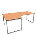Schäfer Shop Genius Winkelschreibtisch MODENA FLEX, 90°, Bügelfuß, Ansatz links, B 2000 mm, Buche-Dekor