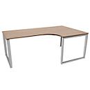 Schäfer Shop Genius Winkelschreibtisch MODENA FLEX, 90°, Bügelfuß, Ansatz rechts, B 2000 mm, Eiche-Dekor