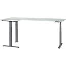 Schäfer Shop Genius Winkelschreibtisch Modena Flex, elektrisch höhenverstellbar, 90° Winkel beidseitig, B 2000 x T 1600 mm, lichtgrau/anthrazit