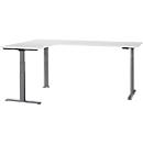 Schäfer Shop Genius Winkelschreibtisch Modena Flex, elektrisch höhenverstellbar, 90° Winkel beidseitig, B 2000 x T 2000 mm, weiß/anthrazit