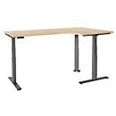 Schäfer Shop Genius Winkelschreibtisch Modena Flex, elektrisch höhenverstellbar, 90° Winkel, T-Fuß, B 2000 mm, Ahorn/anthrazit