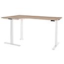 Schäfer Shop Genius Winkelschreibtisch Modena Flex, elektrisch höhenverstellbar, 90° Winkel, T-Fuß, B 2000 mm, Eiche/weiß