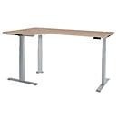 Schäfer Shop Genius Winkelschreibtisch Modena Flex, elektrisch höhenverstellbar, 90° Winkel, T-Fuß, B 2000 mm, Eiche/weißalu