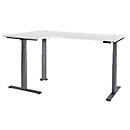 Schäfer Shop Genius Winkelschreibtisch Modena Flex, elektrisch höhenverstellbar, 90° Winkel, T-Fuß, B 2000 mm, weiß/anthrazit