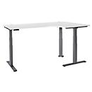 Schäfer Shop Genius Winkelschreibtisch Modena Flex, elektrisch höhenverstellbar, 90° Winkel, T-Fuß, B 2000 mm, weiß/anthrazit