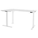 Schäfer Shop Genius Winkelschreibtisch Modena Flex, elektrisch höhenverstellbar, 90° Winkel, T-Fuß, B 2000 mm, weiß
