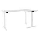 Schäfer Shop Genius Winkelschreibtisch Modena Flex, elektrisch höhenverstellbar, 90° Winkel, T-Fuß, B 2000 mm, weiß