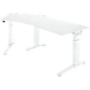 Schäfer Shop Genius Winkelschreibtisch PLANOVA ERGOSTYLE, elektrisch höhenverstellbar, 135° Winkel links, C-Fuß, B 2165 mm, weiß