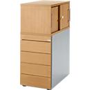 Schäfer Shop Genius Zijcontainer met bovenkast incl. schuifdeur, container & schuifdeur afsluitbaar, met greepgroef, beuken 