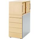 Schäfer Shop Genius Zijcontainer met bovenkast incl. schuifdeur, container & schuifdeur afsluitbaar, met handgreepgroef, esdoorn 