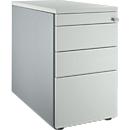 Schäfer Shop Genius zuil 1336, met greepgroef, B 435 x H 717 mm, wit aluminium/lichtgrijs/lichtgrijs