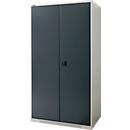 Schäfer Shop Genius zware werkkast FS, plaatstaal, B 1055 x D 620 x H 1950 mm, 5 OH, lichtgrijs/antracietgrijs, tot 1000 kg
